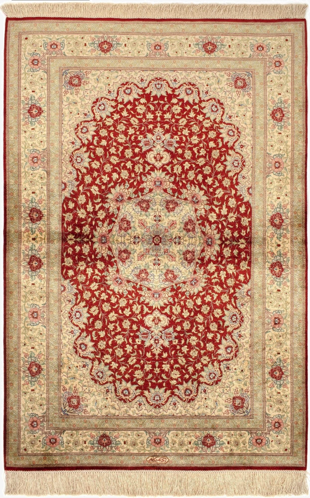 3' 3 x 4' 11 Ghom Silk Rug