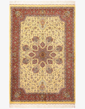 3' 4 x 4' 11 Ghom Silk Rug