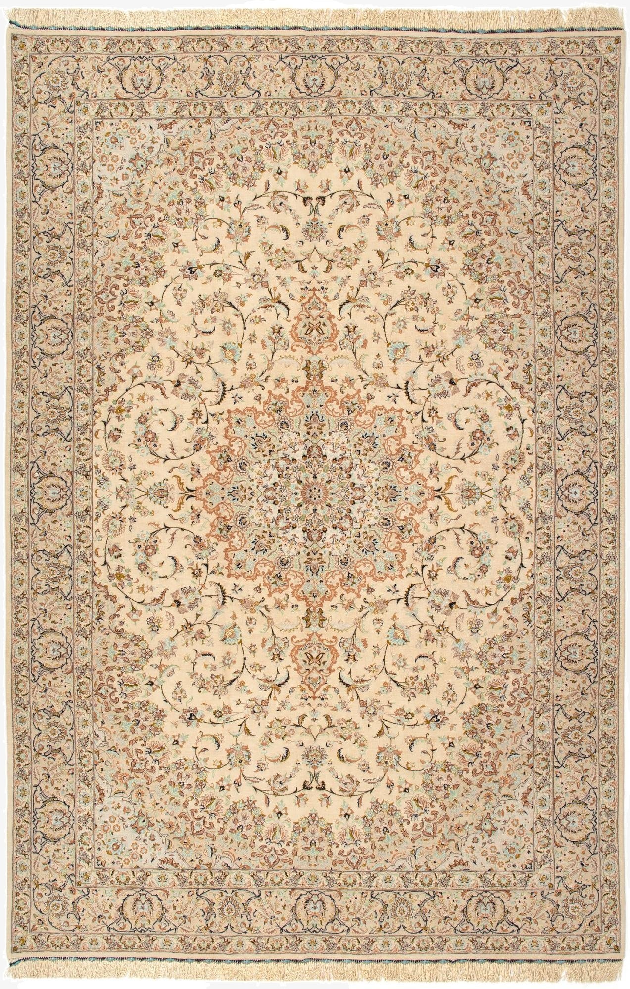 6' 6 x 9' 10 Ghom Silk Rug