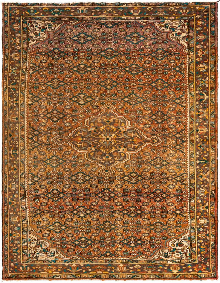 Detail image of 5' 6 x 9' 5 Hamedan Wool Rug