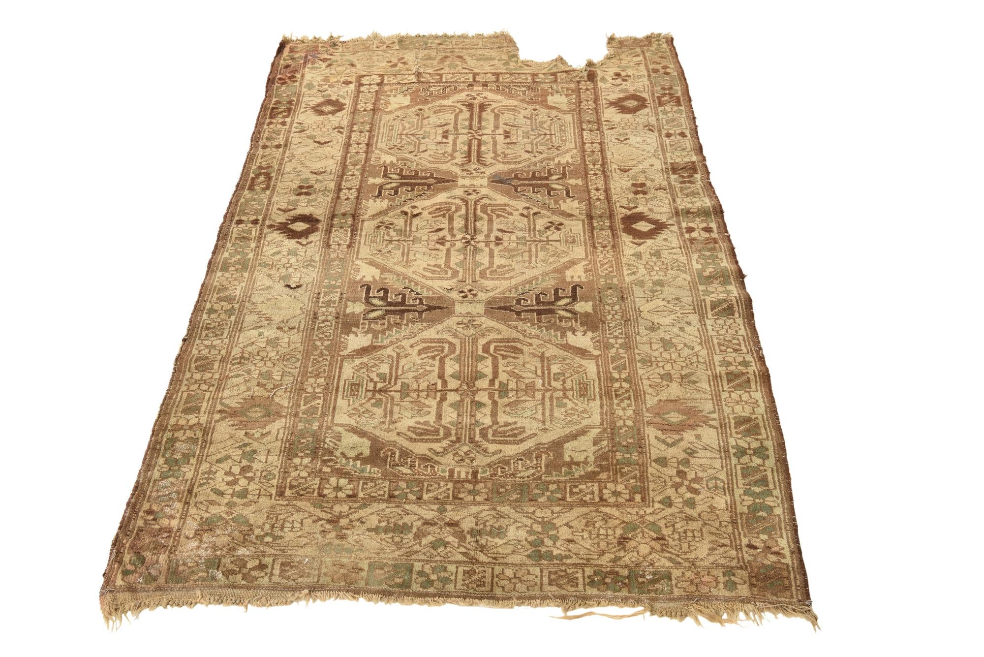 3' 7 x 5' 8 Hand Knotted Hamedan Persian Wool Rug