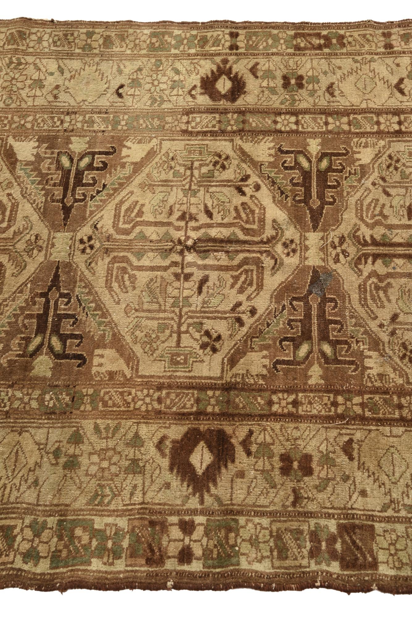 3' 7 x 5' 8 Hand Knotted Hamedan Persian Wool Rug