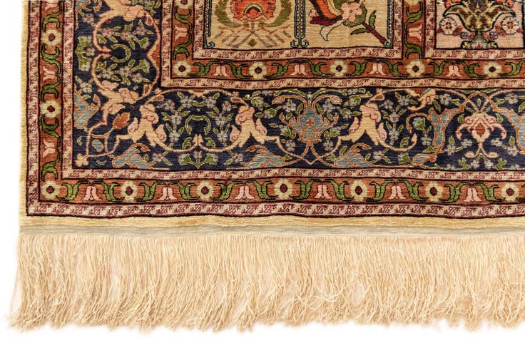 Detail image of 2' 8 x 4' 5 Hereke Silk Rug