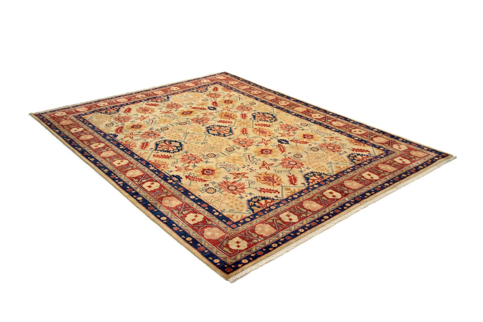 7' 9 x 9' 11 Hand Knotted Heriz Persian Wool Rug