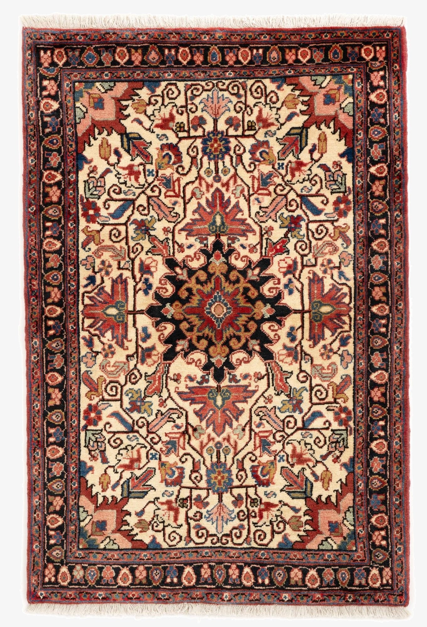 3' 6 x 5' 4  Hand Knotted Heriz Persian Wool Rug