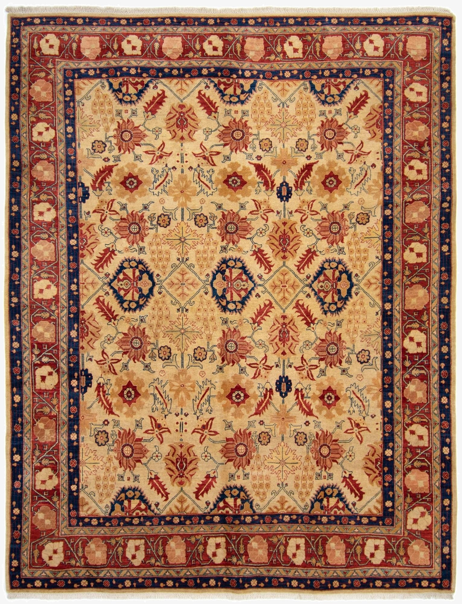 7' 9 x 9' 11  Hand Knotted Heriz Persian Wool Rug