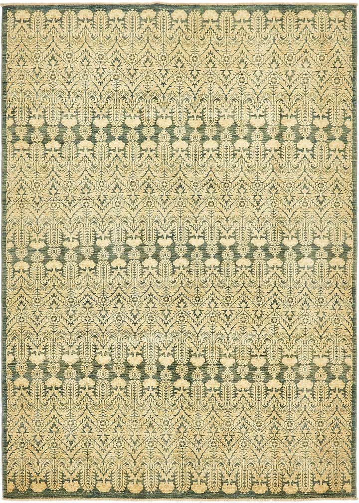 6' 7 x 9' 4 Hand Knotted Ikat Oriental Wool Rug