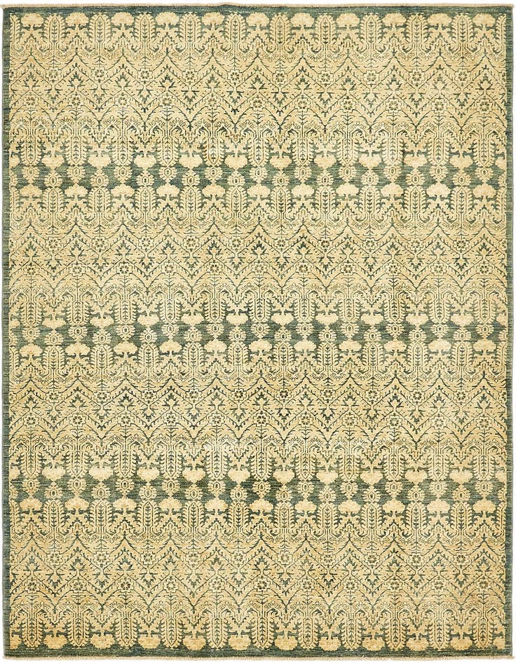 Detail image of 6' 7 x 9' 4 Hand Knotted Ikat Oriental Wool Rug