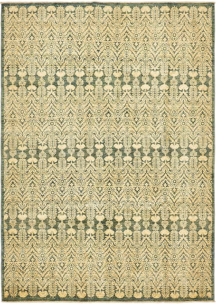 6' 7 x 9' 4 Hand Knotted Ikat Oriental Wool Rug
