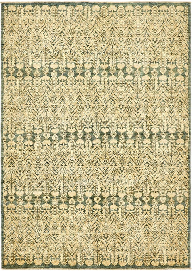 Detail image of 6' 7 x 9' 4 Hand Knotted Ikat Oriental Wool Rug