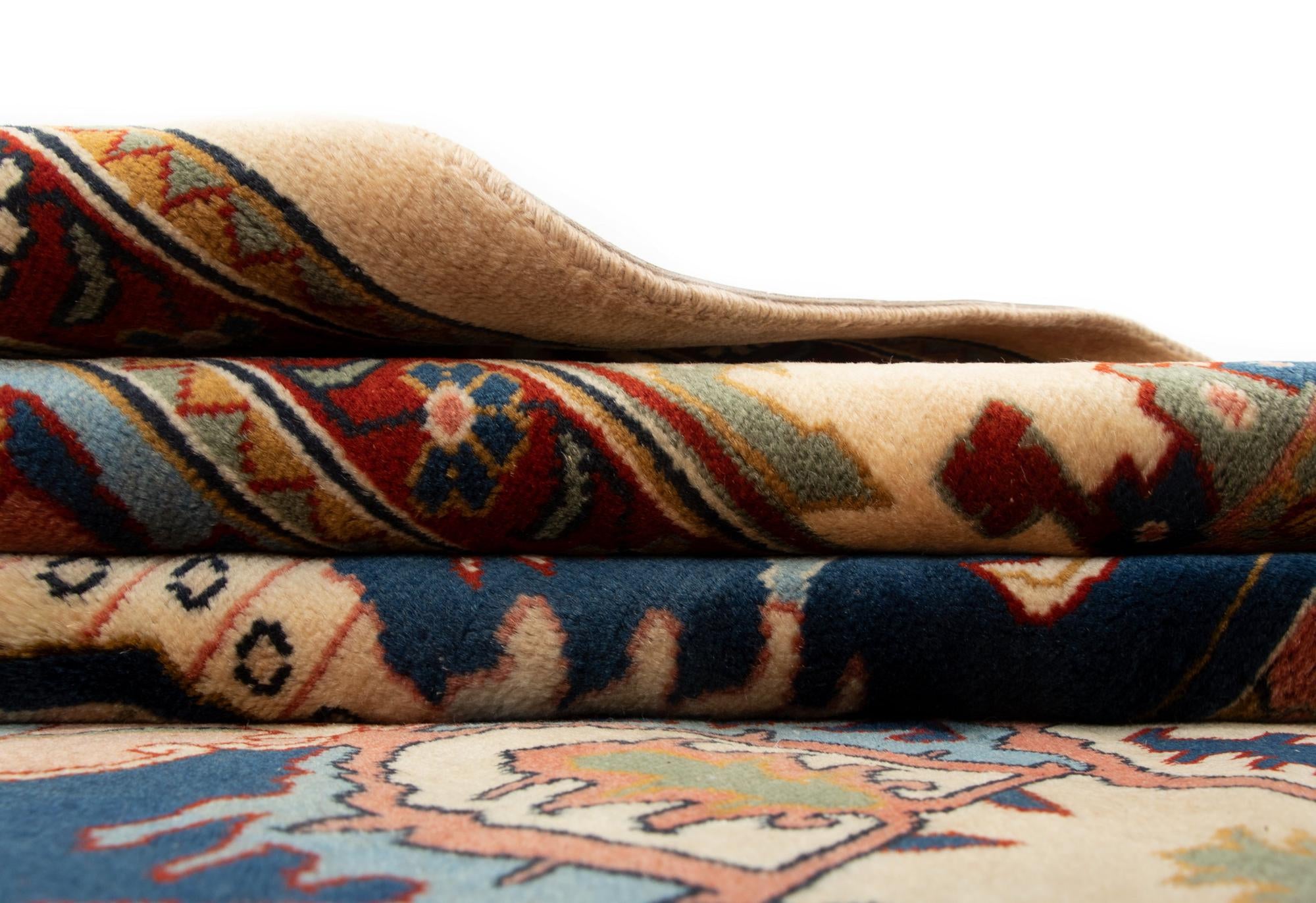 6' 8 x 9' 9 Hand Knotted Indo Heriz Wool Rug