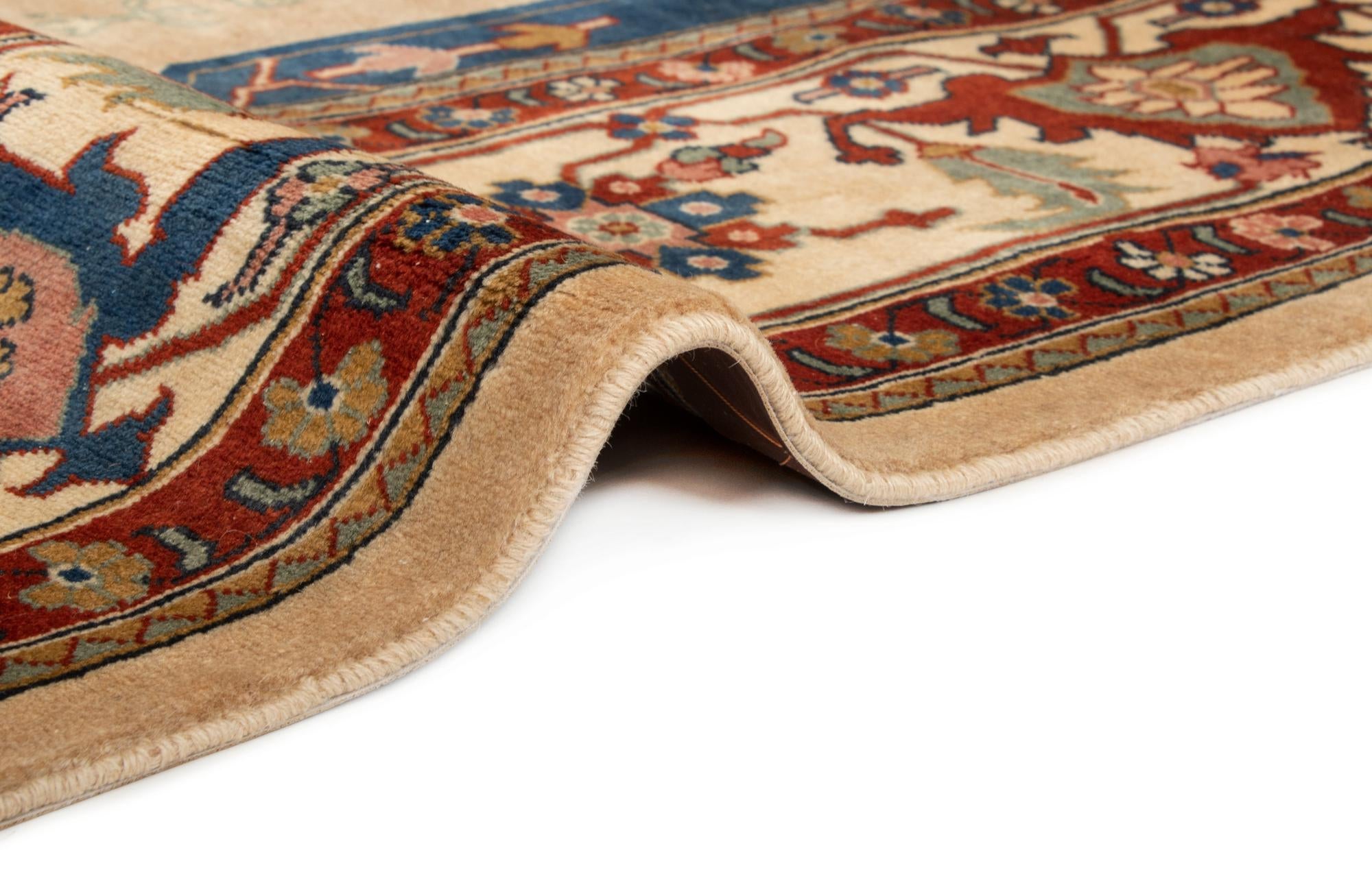 6' 8 x 9' 9 Hand Knotted Indo Heriz Wool Rug