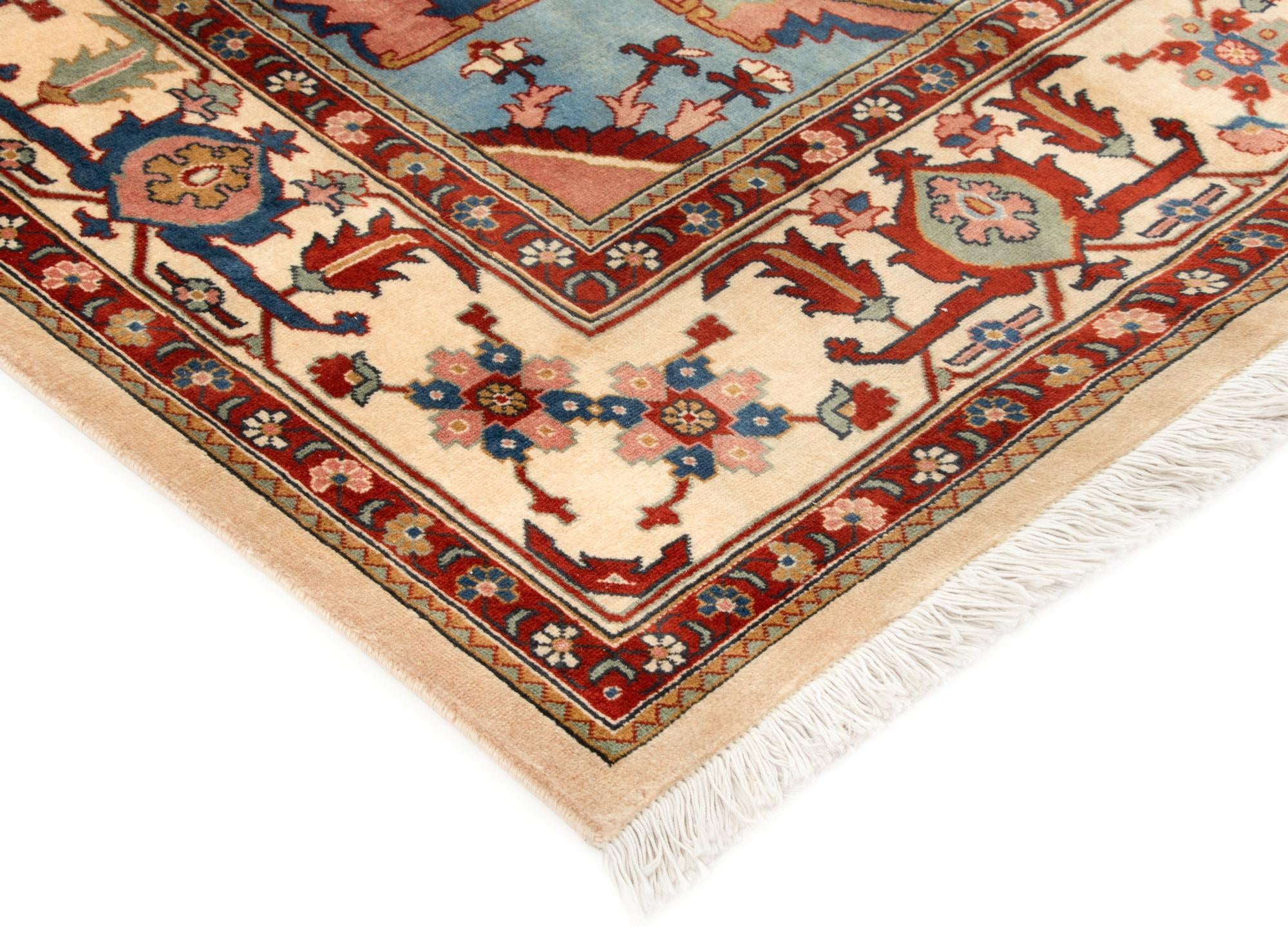6' 8 x 9' 9 Hand Knotted Indo Heriz Wool Rug