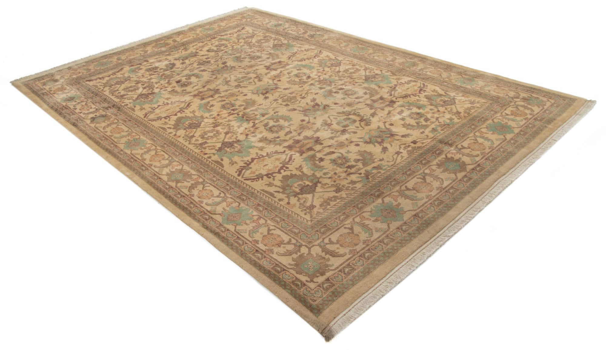 8' 6 x 11' 8 Hand Knotted Indo Tabriz Wool Rug
