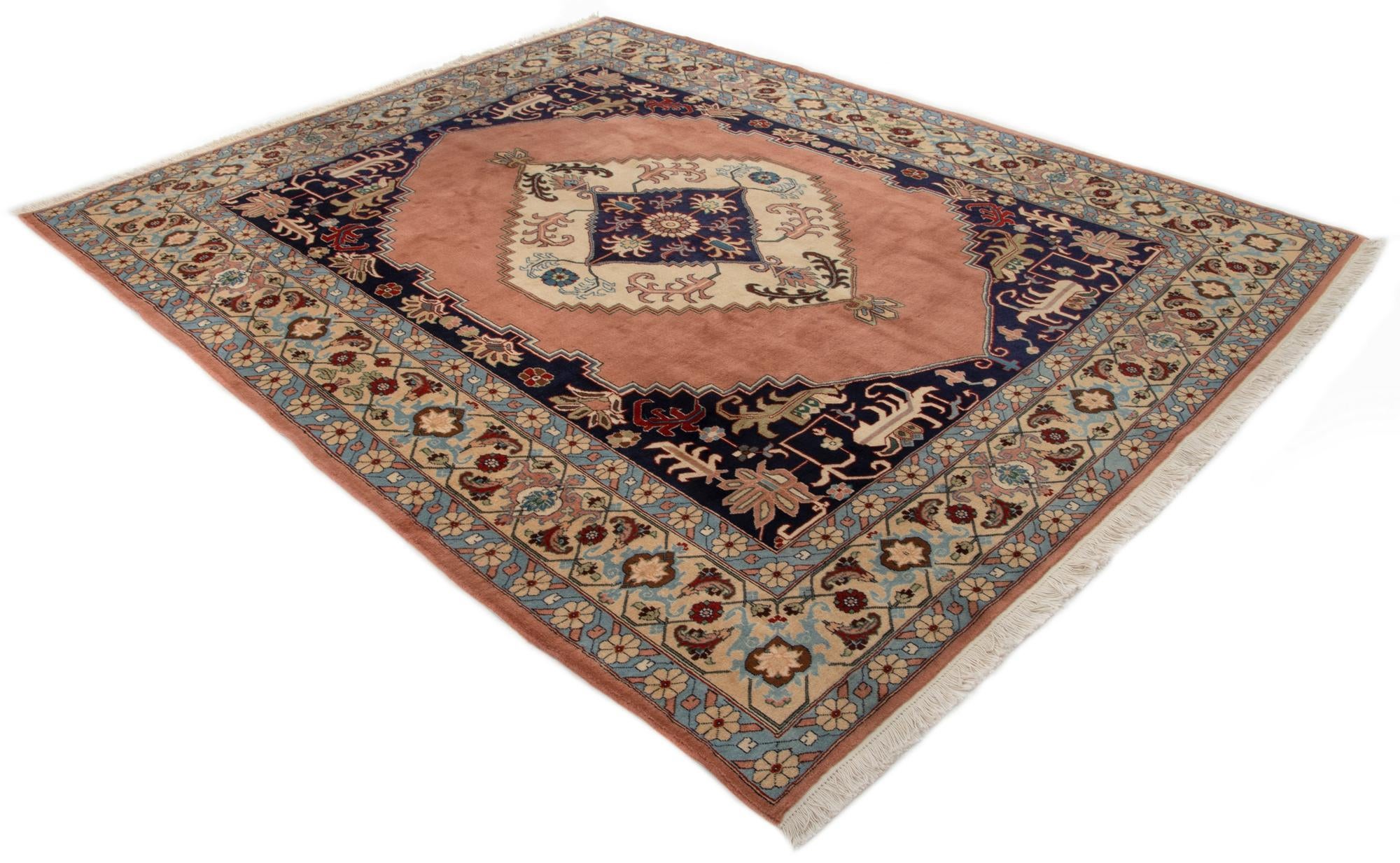 6' 8 x 9' 9 Hand Knotted Indo Tabriz Wool Rug