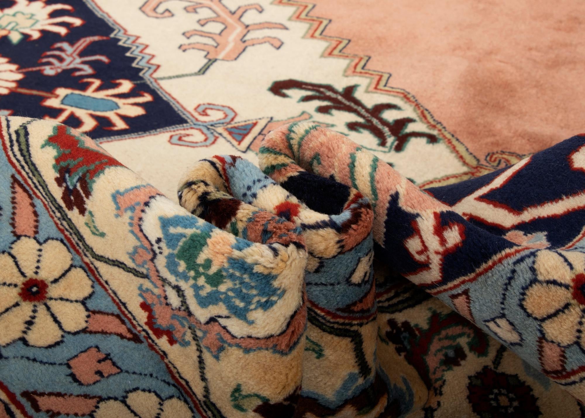 6' 8 x 9' 9 Hand Knotted Indo Tabriz Wool Rug