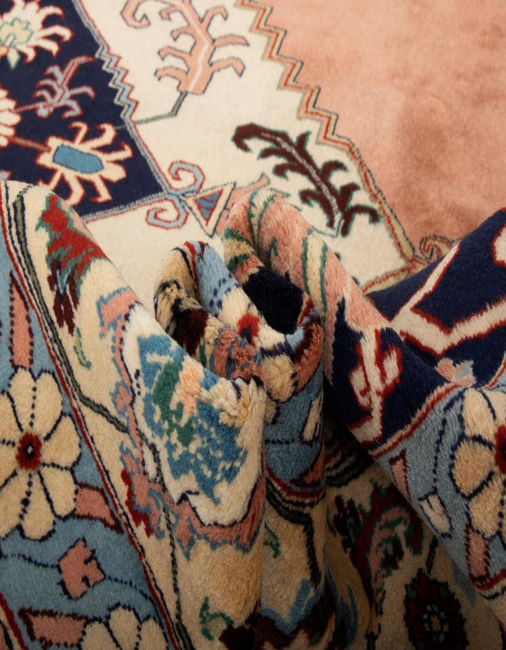 Detail image of 6' 8 x 9' 9  Hand Knotted Indo Tabriz Wool Rug