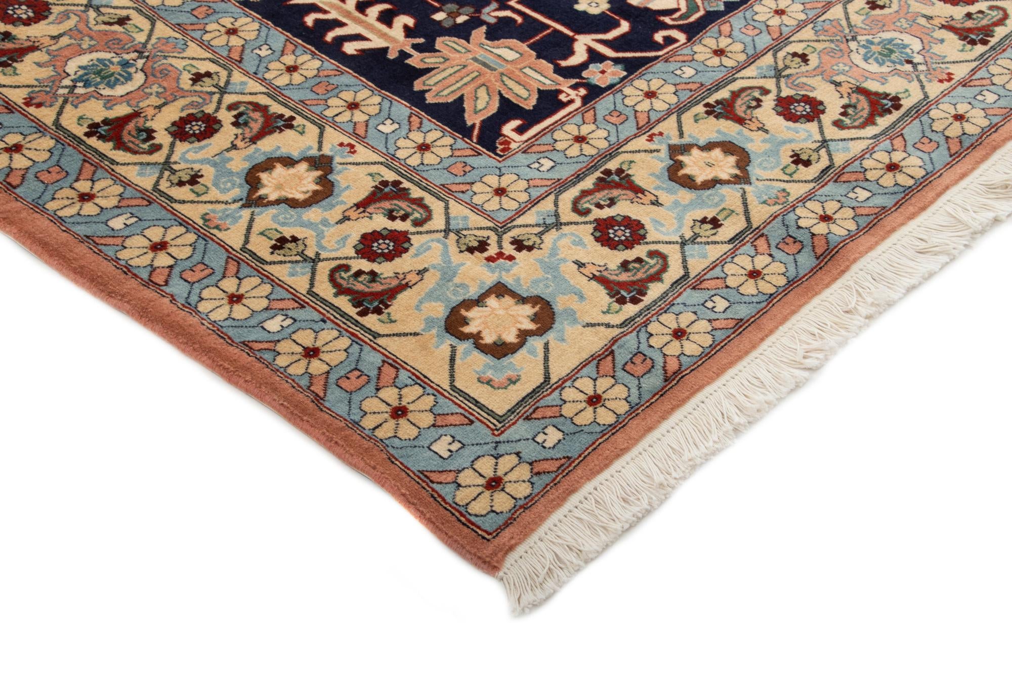 6' 8 x 9' 9 Hand Knotted Indo Tabriz Wool Rug