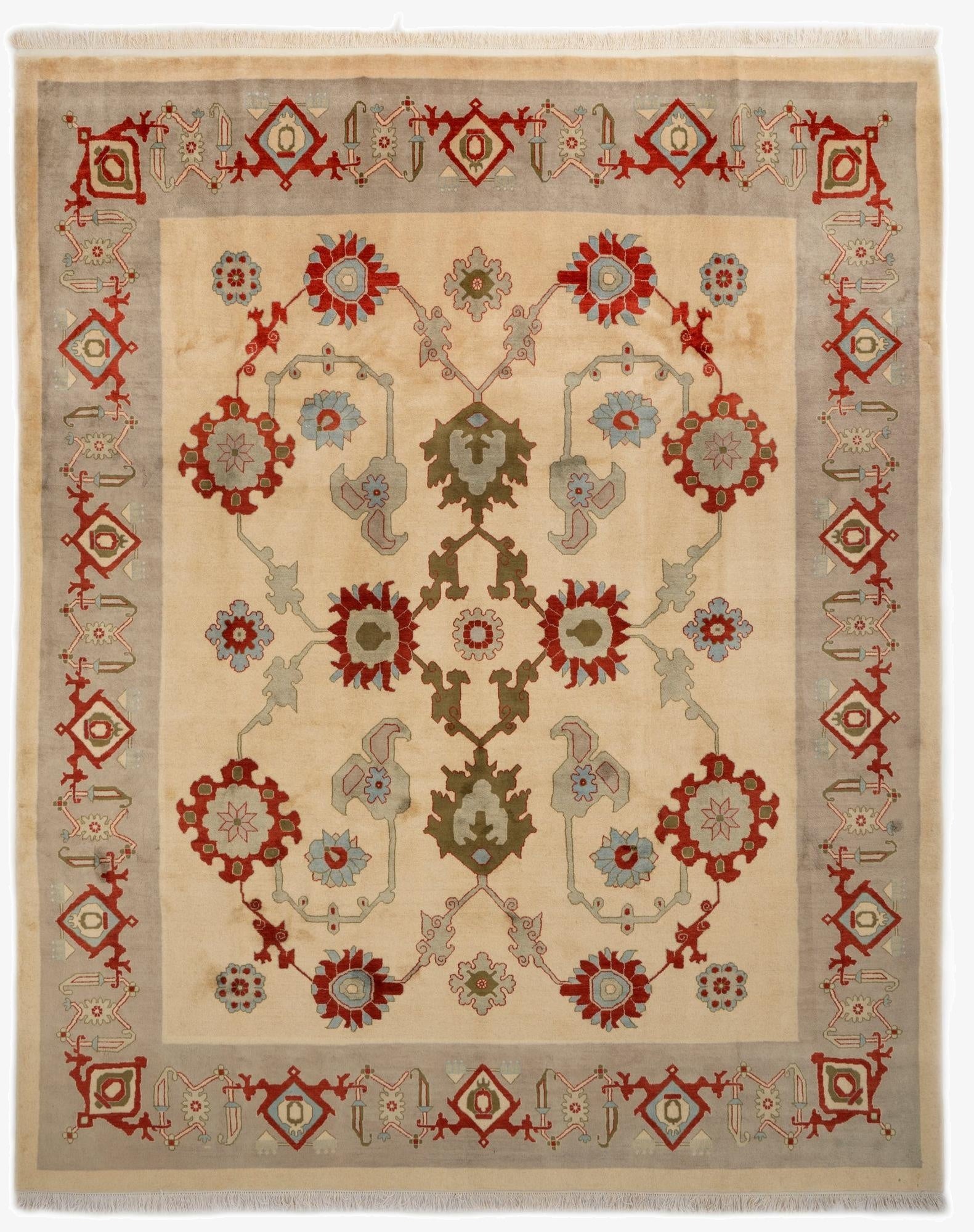 8' 2 x 10' 1  Hand Knotted Indo Tabriz Wool Rug
