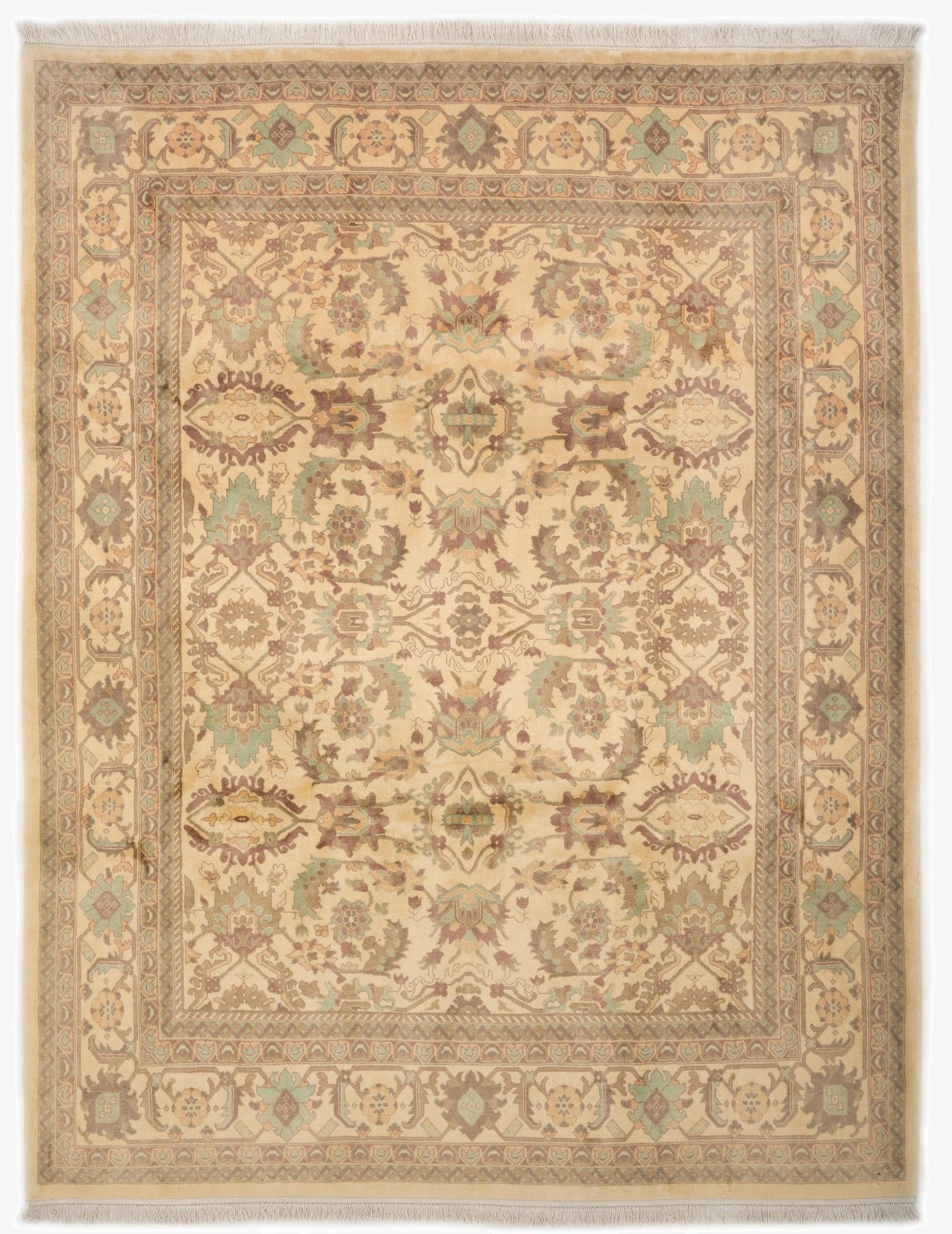 8' 3 x 9' 10  Hand Knotted Indo Ziegler Wool Rug