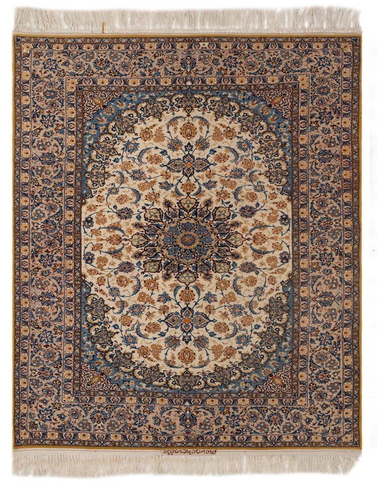 Detail image of 4' 9 x 7' 3 Hand Knotted Isfahan Persian Rug