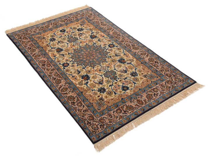 3' 7 x 5' 5 Hand Knotted Isfahan Persian Rug
