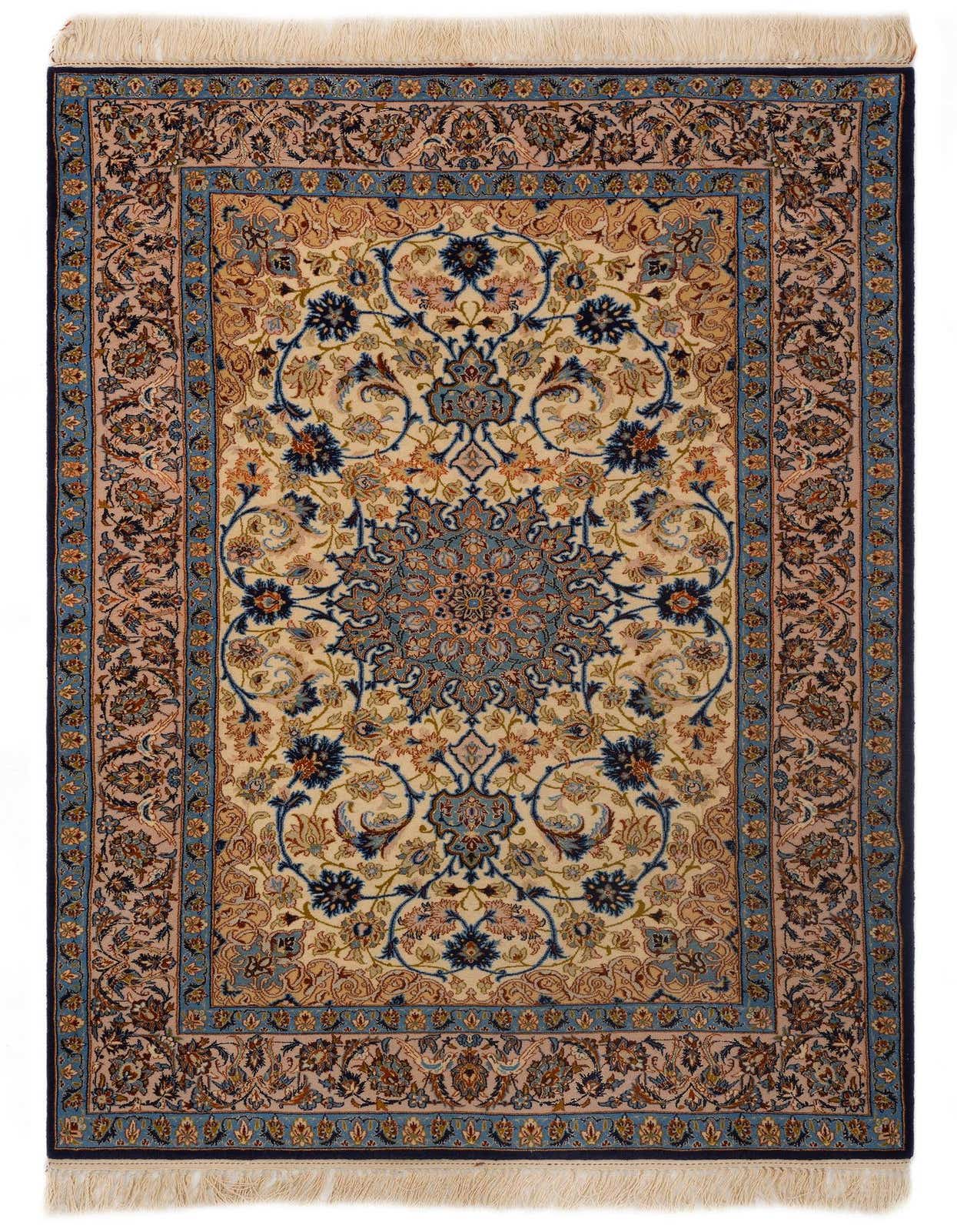 3' 7 x 5' 5 Hand Knotted Isfahan Persian Rug