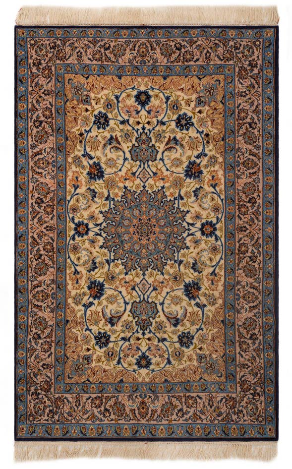Detail image of 3' 7 x 5' 5 Hand Knotted Isfahan Persian Rug