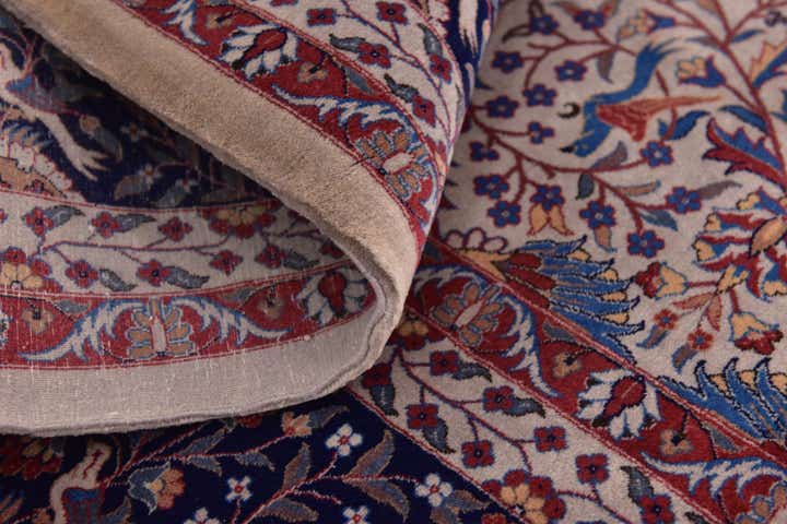 7' 2 x 9' 7 Hand Knotted Isfahan Oriental Wool Rug