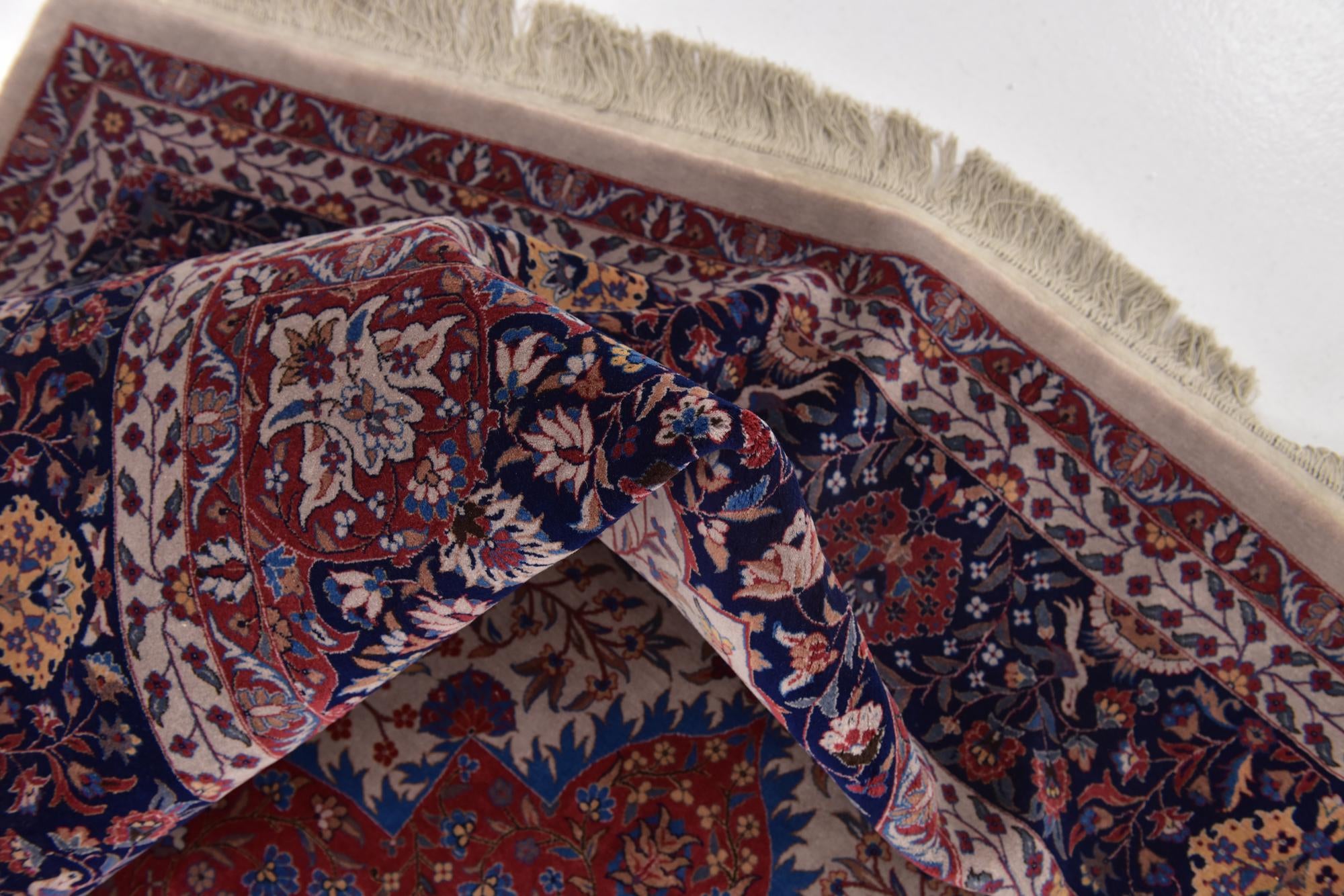 7' 2 x 9' 7 Hand Knotted Isfahan Oriental Wool Rug