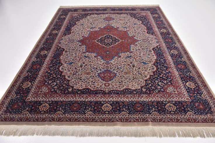 Detail image of 7' 2 x 9' 7 Hand Knotted Isfahan Oriental Wool Rug