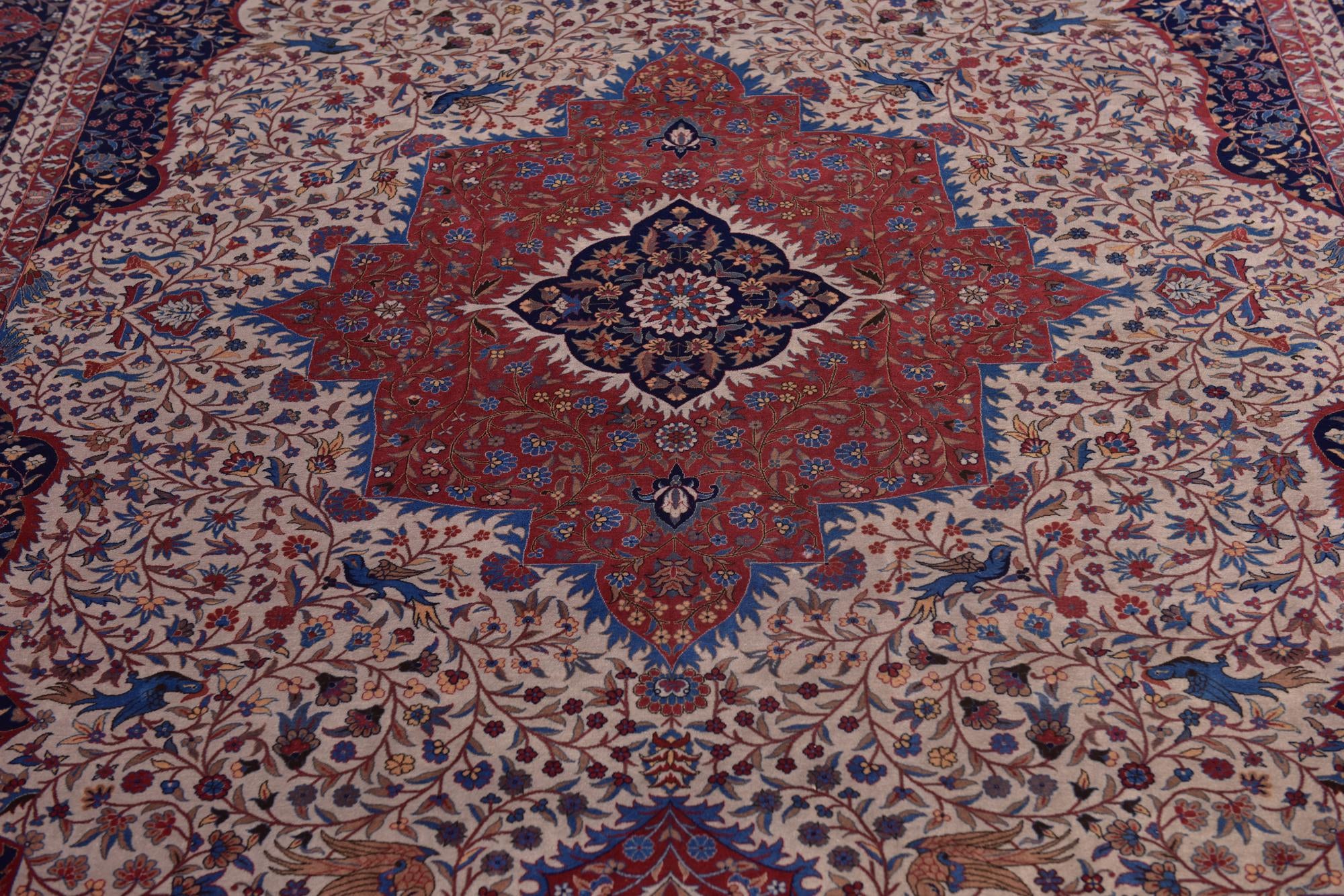 7' 2 x 9' 7 Hand Knotted Isfahan Oriental Wool Rug
