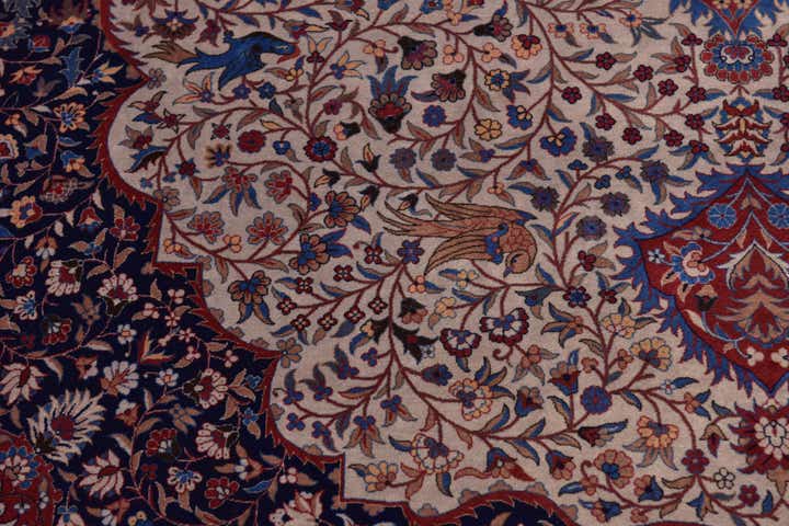 7' 2 x 9' 7 Hand Knotted Isfahan Oriental Wool Rug