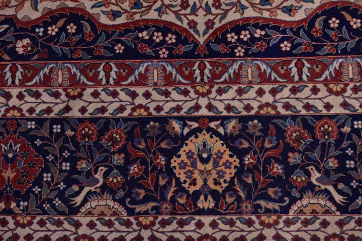 7' 2 x 9' 7 Hand Knotted Isfahan Oriental Wool Rug