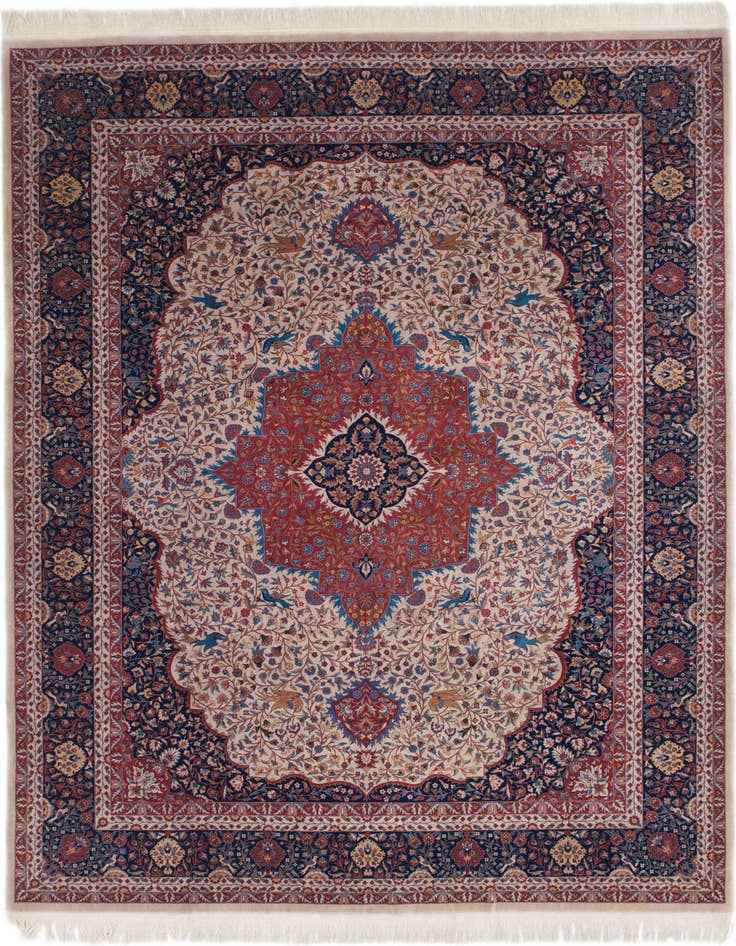 Detail image of 7' 2 x 9' 7 Hand Knotted Isfahan Oriental Wool Rug