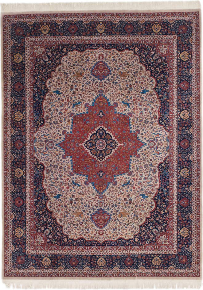 Detail image of 7' 2 x 9' 7 Hand Knotted Isfahan Oriental Wool Rug