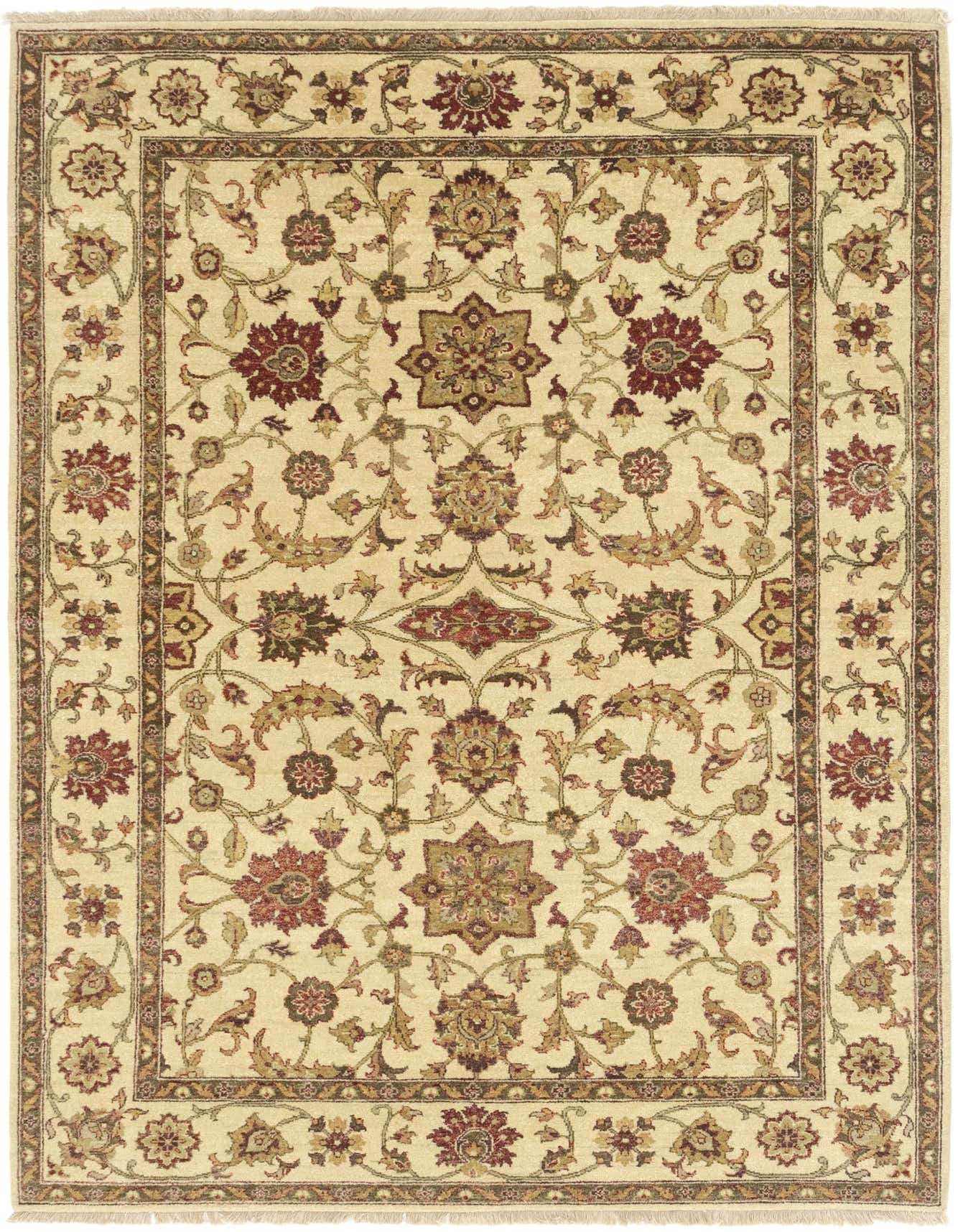 5' 8 x 8' 3 Hand Knotted Jaipur Agra Wool Rug