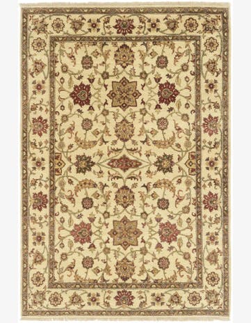 5' 8 x 8' 3 Hand Knotted Jaipur Agra Wool Rug