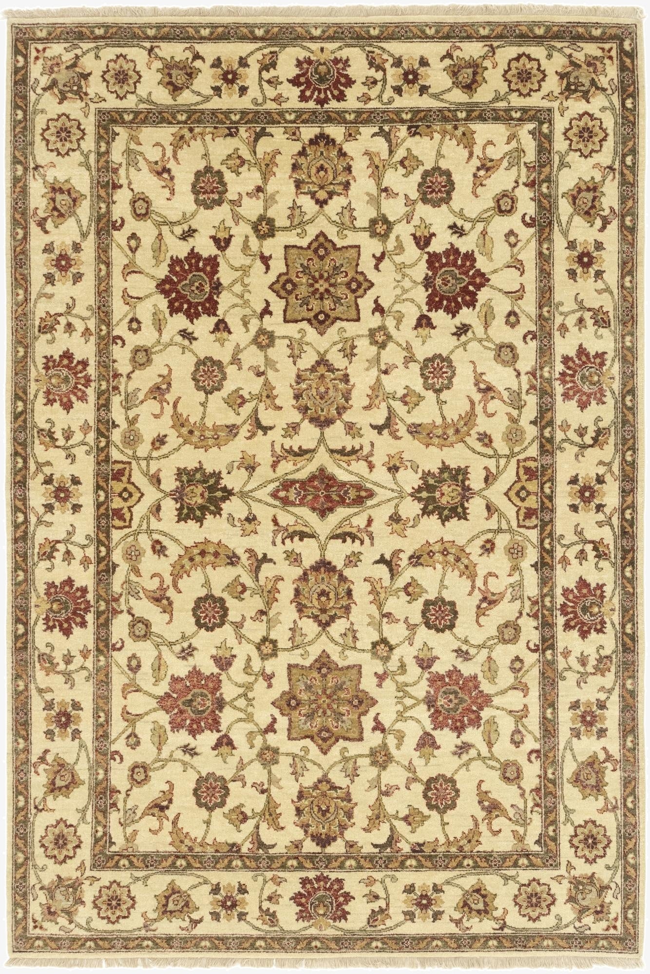 5' 8 x 8' 3  Hand Knotted Jaipur Agra Wool Rug