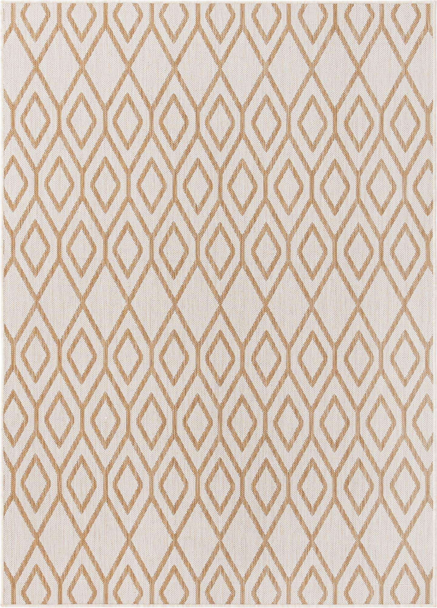 Custom Beige Easy-Clean Jill Zarin Indoor / Outdoor Rug