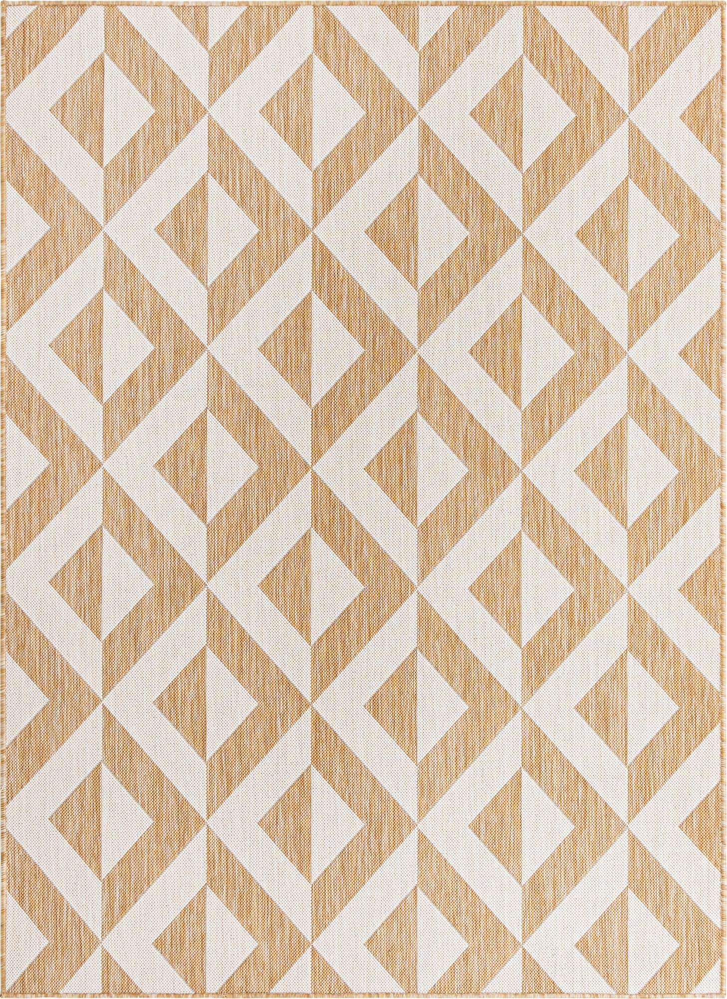 Custom Beige Easy-Clean Jill Zarin Indoor / Outdoor Rug