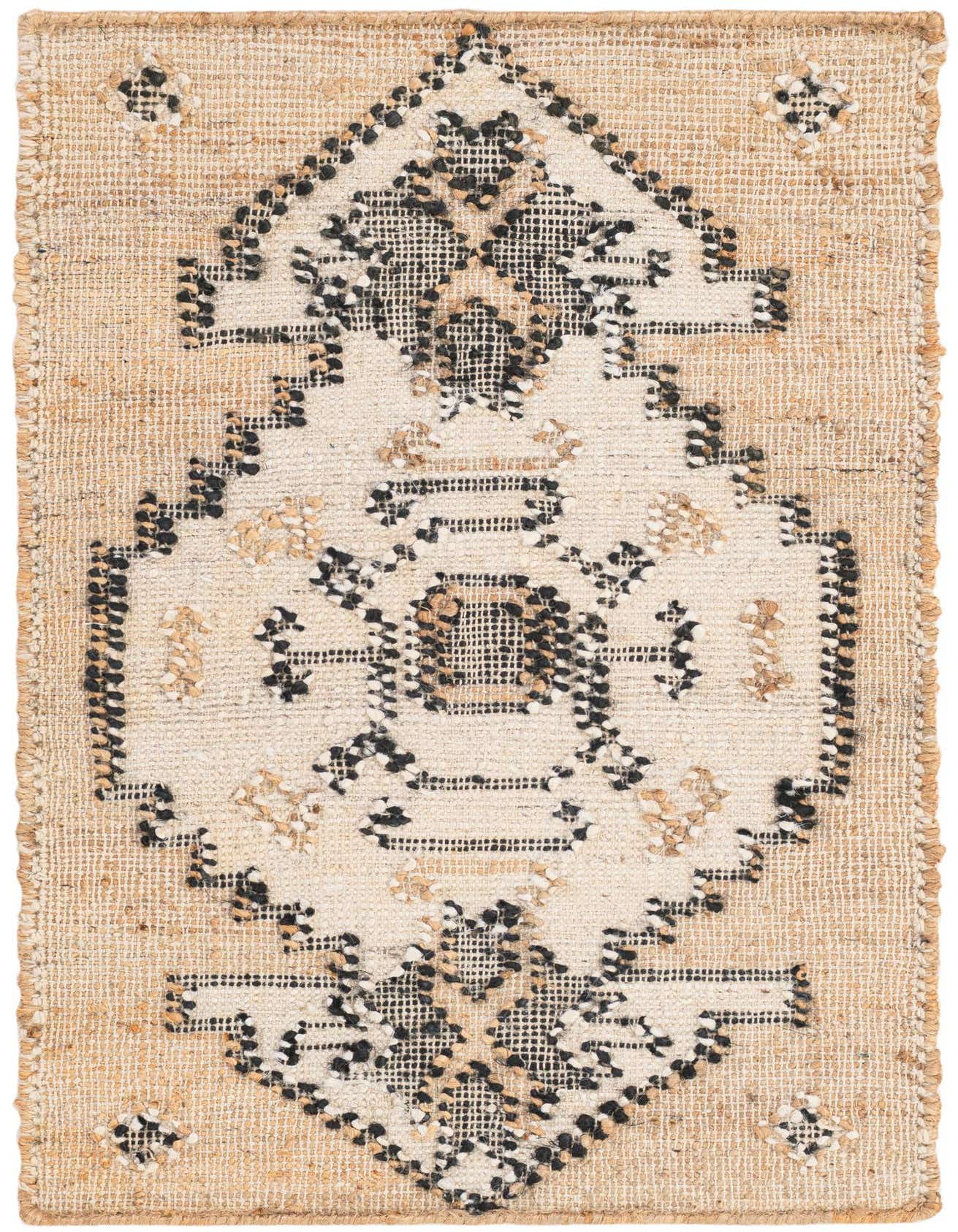 2' x 3' 1 Hand Woven Kala Handwoven Jute Rug