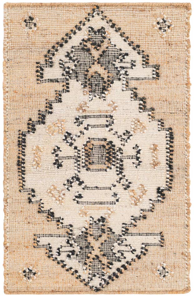 Detail image of 2' x 3' 1 Hand Woven Kala Handwoven Jute Rug