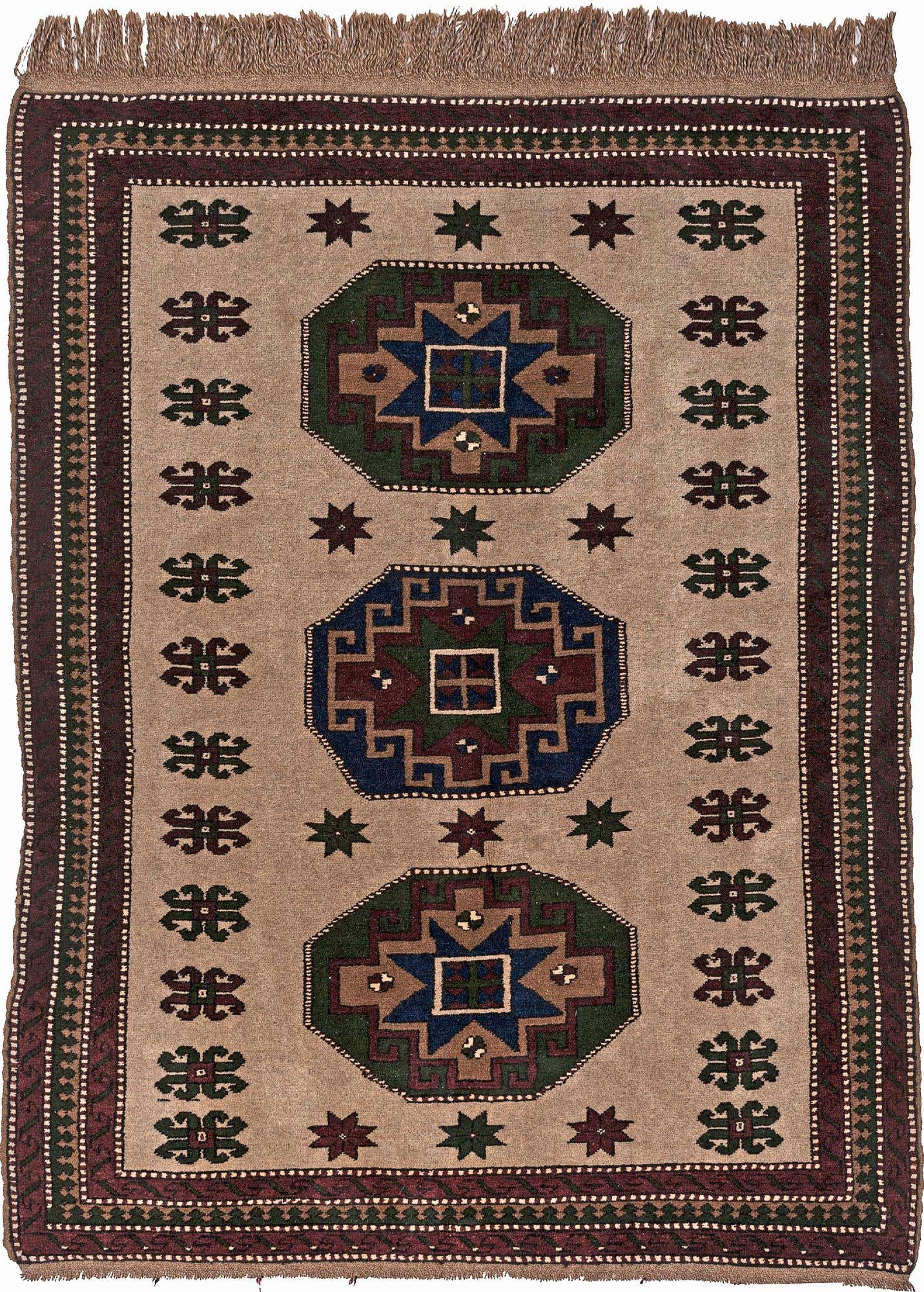 5' x 6' 7 Hand Knotted Kars Wool Rug