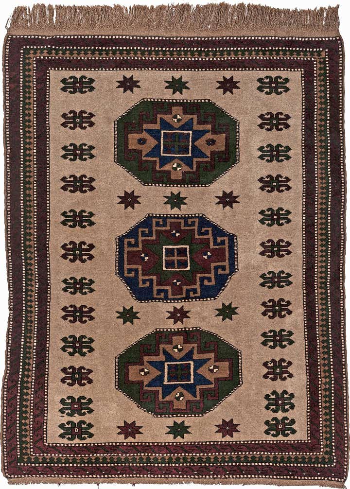 5' x 6' 7 Hand Knotted Kars Wool Rug