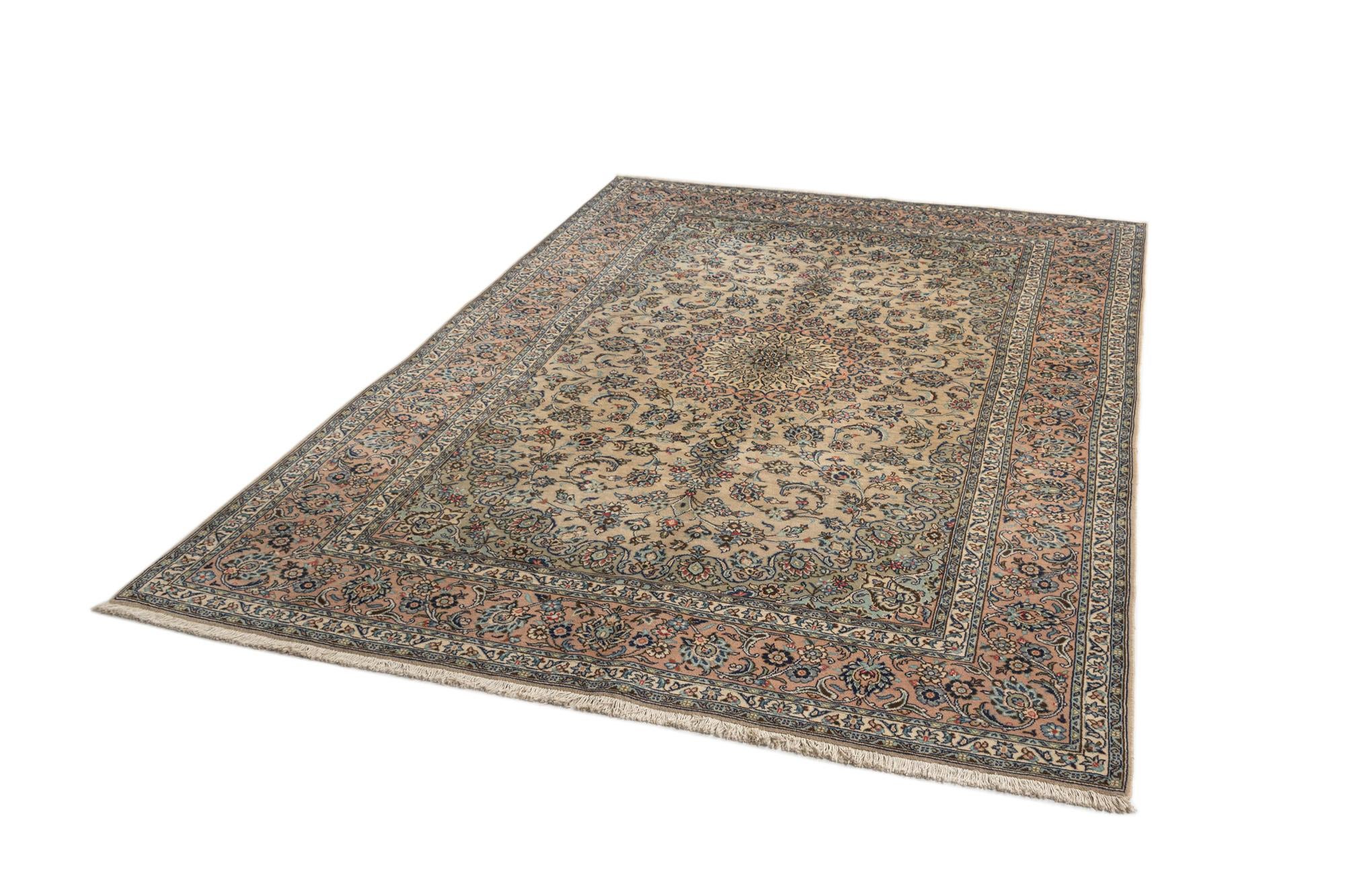 6' 5 x 9' 9 Kashan Wool Rug