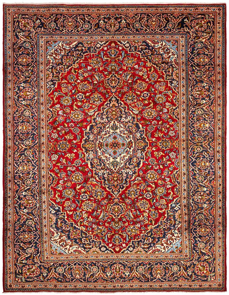 Detail image of 7' 11 x 11' 11 Kashan Wool Rug