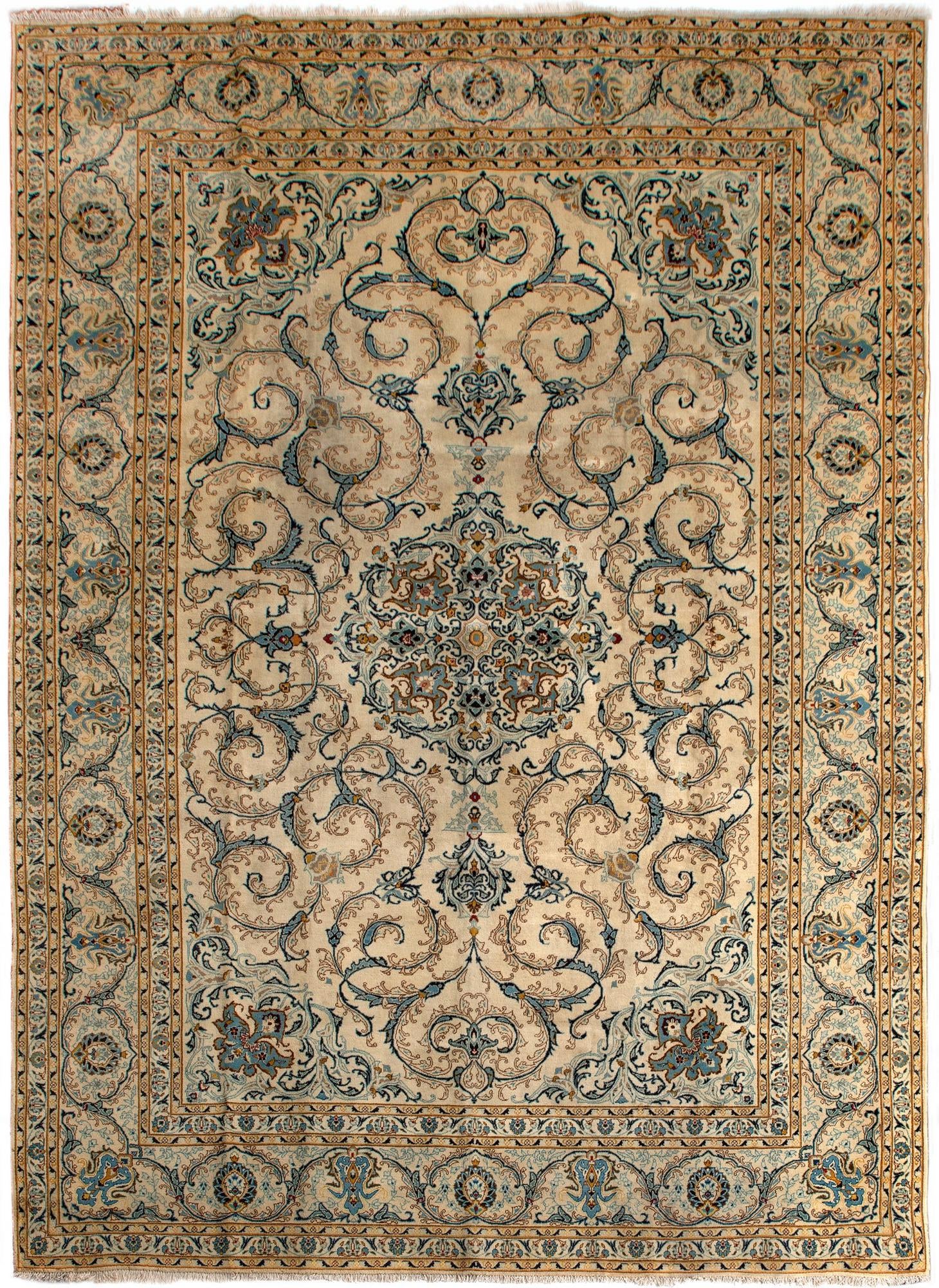 10' x 14' 1 Hand Knotted Kashan Persian Rug