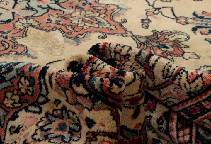 8' 11 x 12' 5 Hand Knotted Kashan Persian Wool Rug