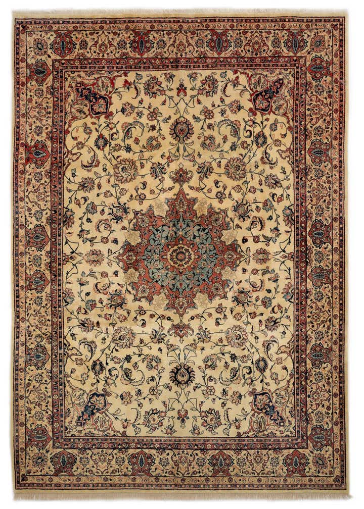 8' 11 x 12' 5 Hand Knotted Kashan Persian Wool Rug